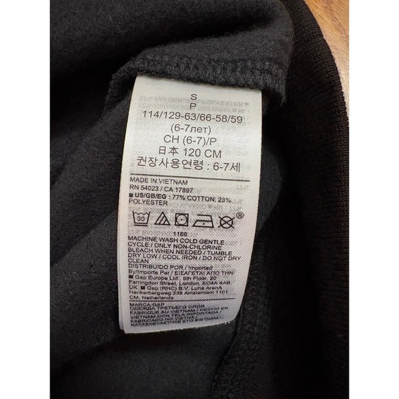 NWOT Gap Kids Boys Graphic Print Hoodie Sweatshirt Gray Black Pullover Casual S - Picture 5 of 7